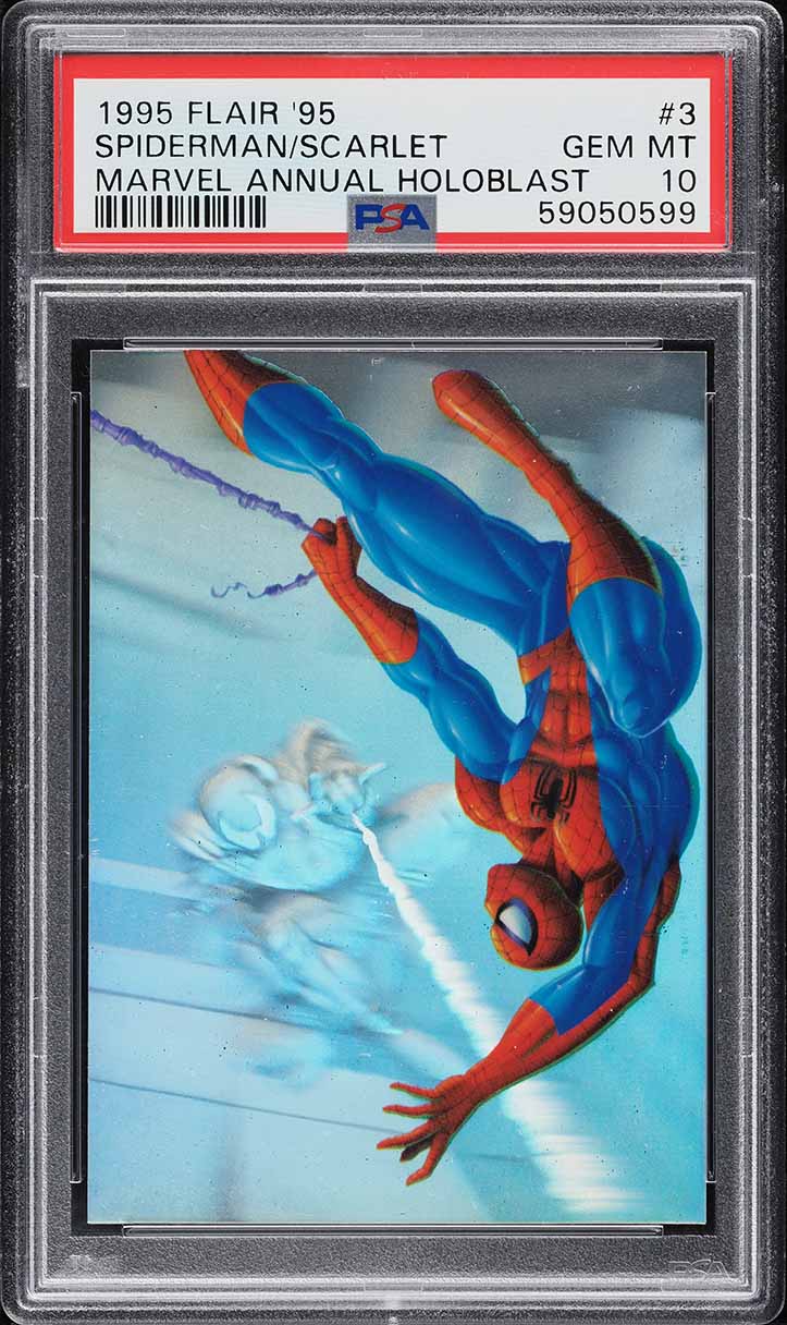 1995 Flair '95 Marvel Annual Holoblast Spiderman Scarlet #3 PSA 10