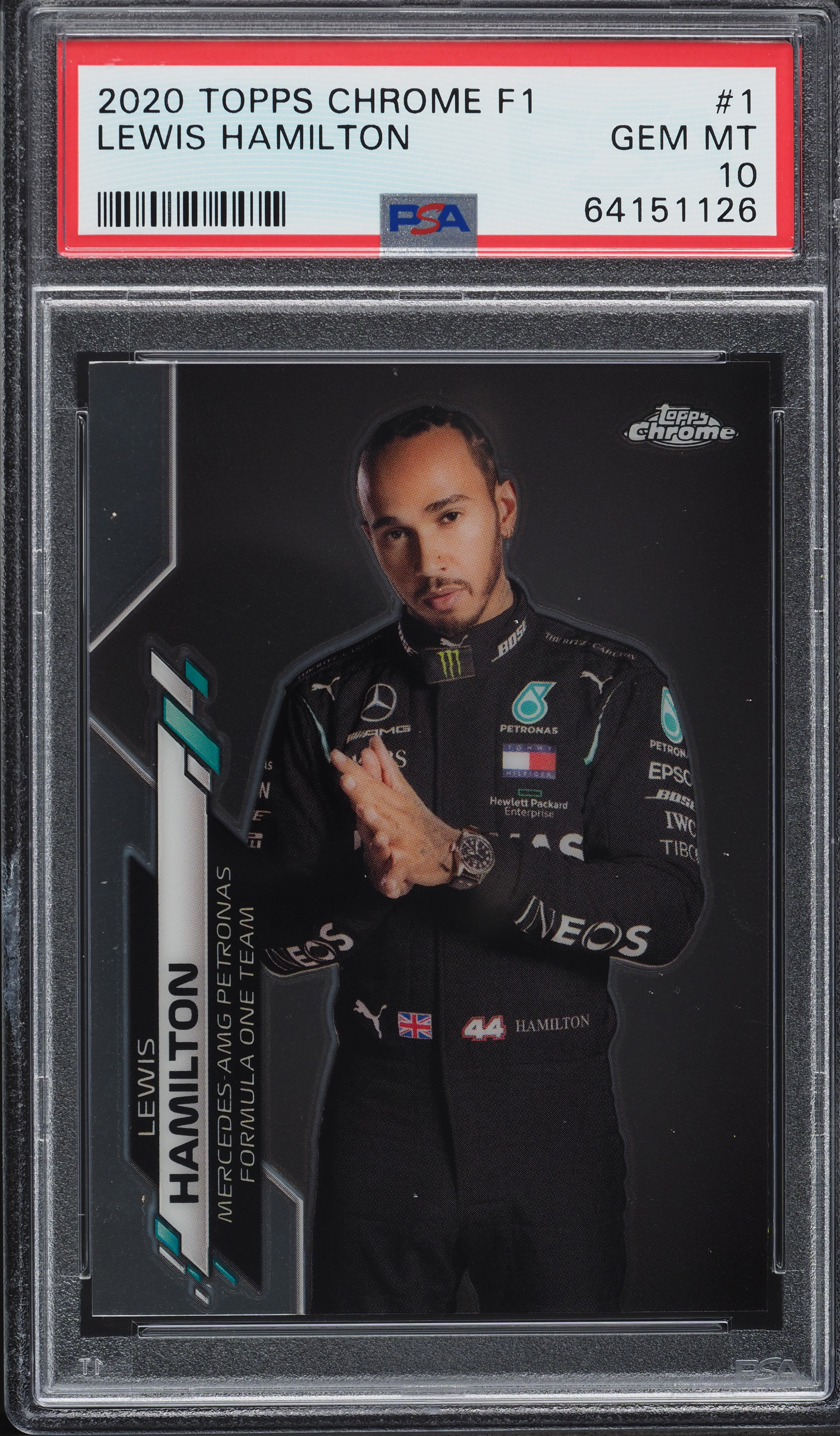 2020 Topps Chrome Formula 1 F1 Lewis Hamilton #1 PSA 10 GEM MINT