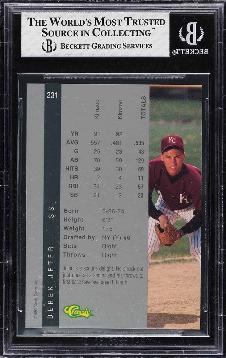 1992 Classic Four Sport Derek Jeter ROOKIE #231 BGS 7.5 NRMT+