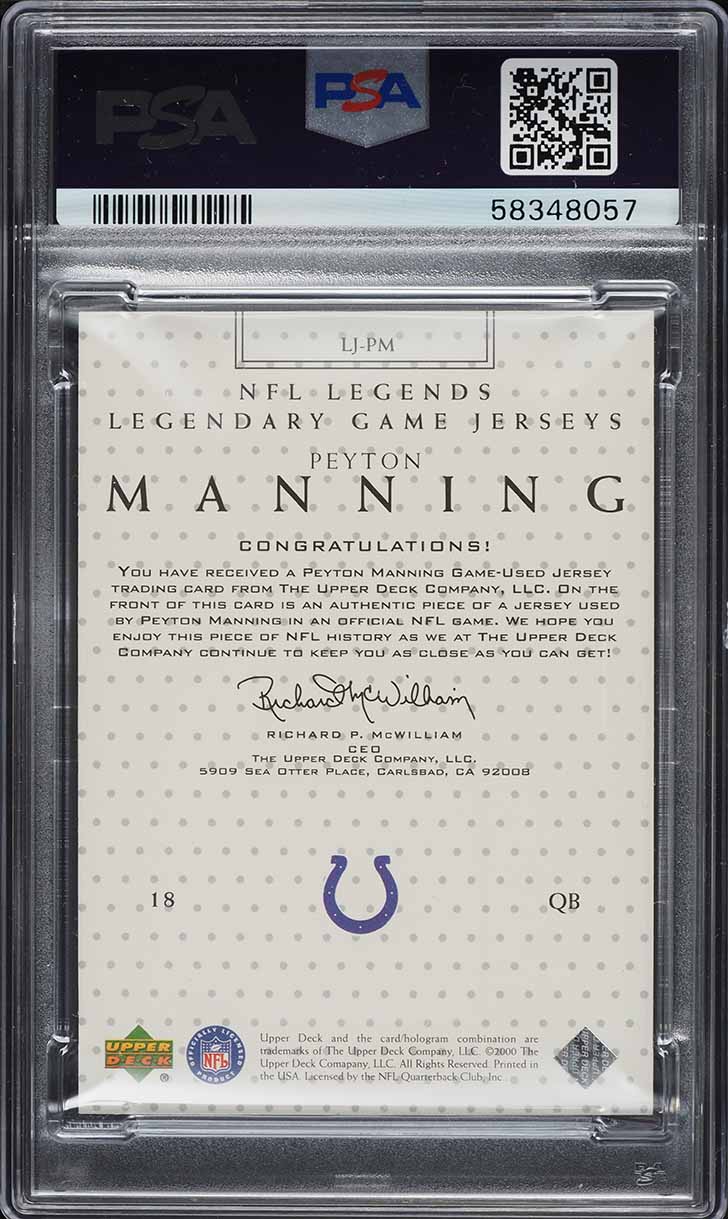 2001 MAILLOT D'OCCASION Peyton Manning Deck Supérieur Gradeé EUR 0,92
