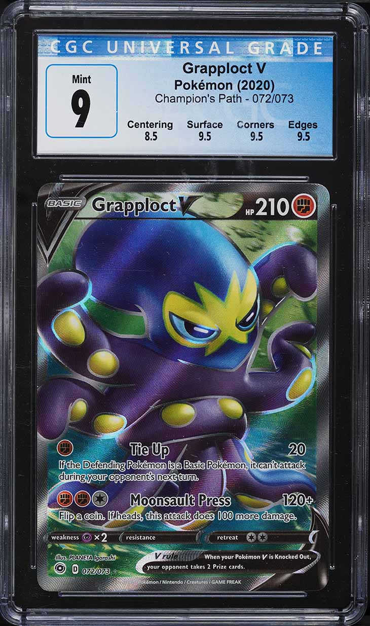 2020 Pokemon Sword & Shield Champion's Path Full Art Grapploct V #72 CGC 9 MINT