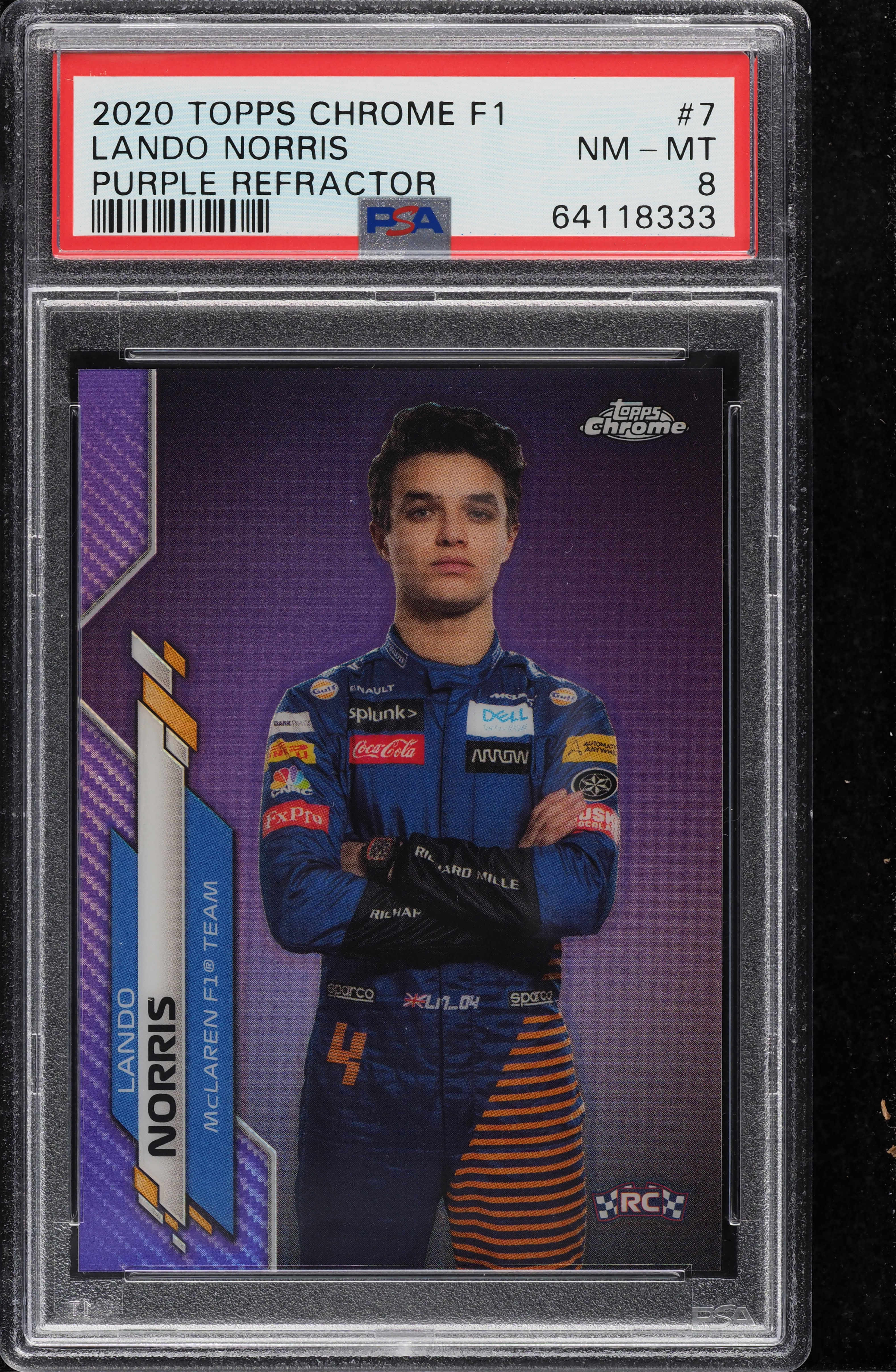 2020 Topps Chrome Formula 1 Purple Refractor Lando Norris ROOKIE
