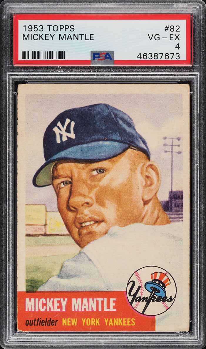 1953 Topps Mickey Mantle SHORT PRINT #82 PSA 4 VGEX