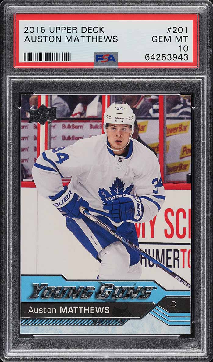2016 Upper Deck Young Guns Auston Matthews ROOKIE #201 PSA 10 GEM MINT