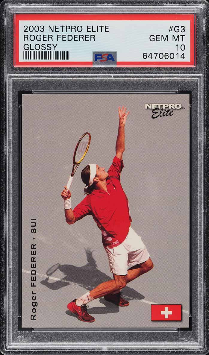 2003 Netpro Elite Glossy Roger Federer ROOKIE /100 #G3 PSA 10 GEM