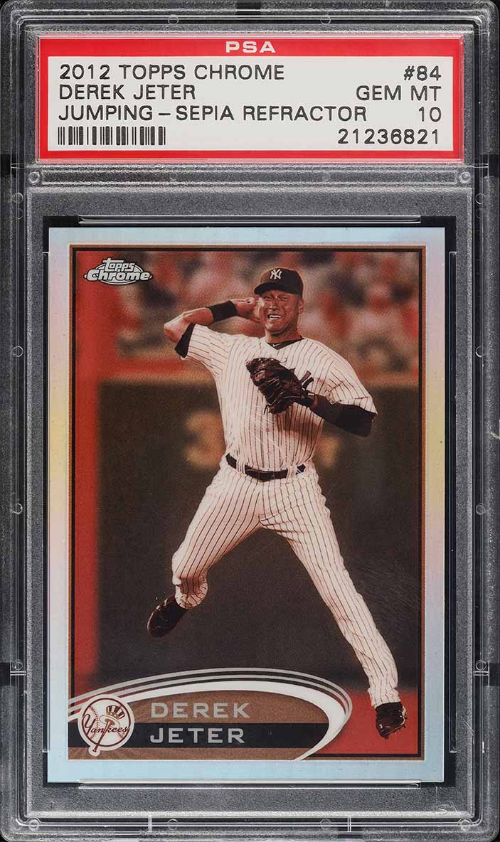 2012 Topps Chrome Sepia Refractor Derek Jeter /75 #84 PSA 10 GEM MINT