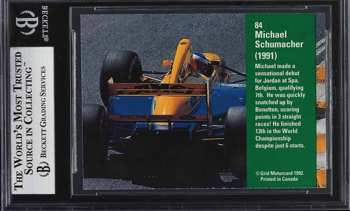 1992 Grid Formula One Michael Schumacher ROOKIE #84 BGS 9 MINT