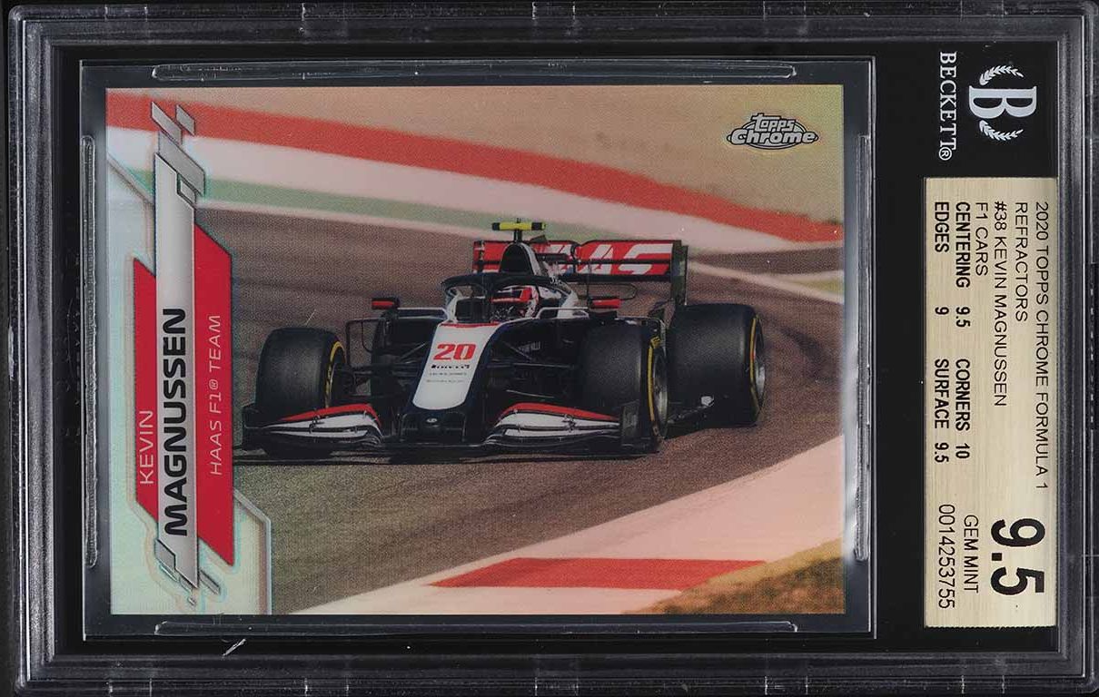 2020 Topps Chrome Formula 1 F1 Refractor Kevin Magnussen #38 BGS 9.5 GEM MINT