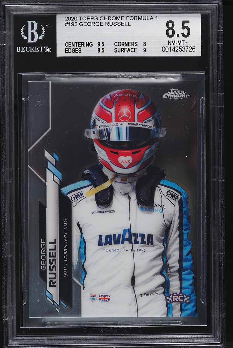 2020 Topps Chrome Formula 1 F1 George Russell ROOKIE #192 BGS 8.5 NM-MT+