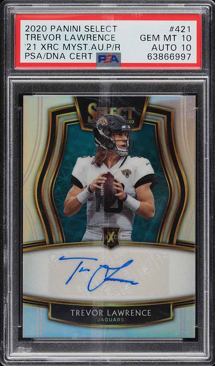 2020 Select '21 XRC Silver Prizm Trevor Lawrence ROOKIE AUTO DNA 10 /99 PSA 10