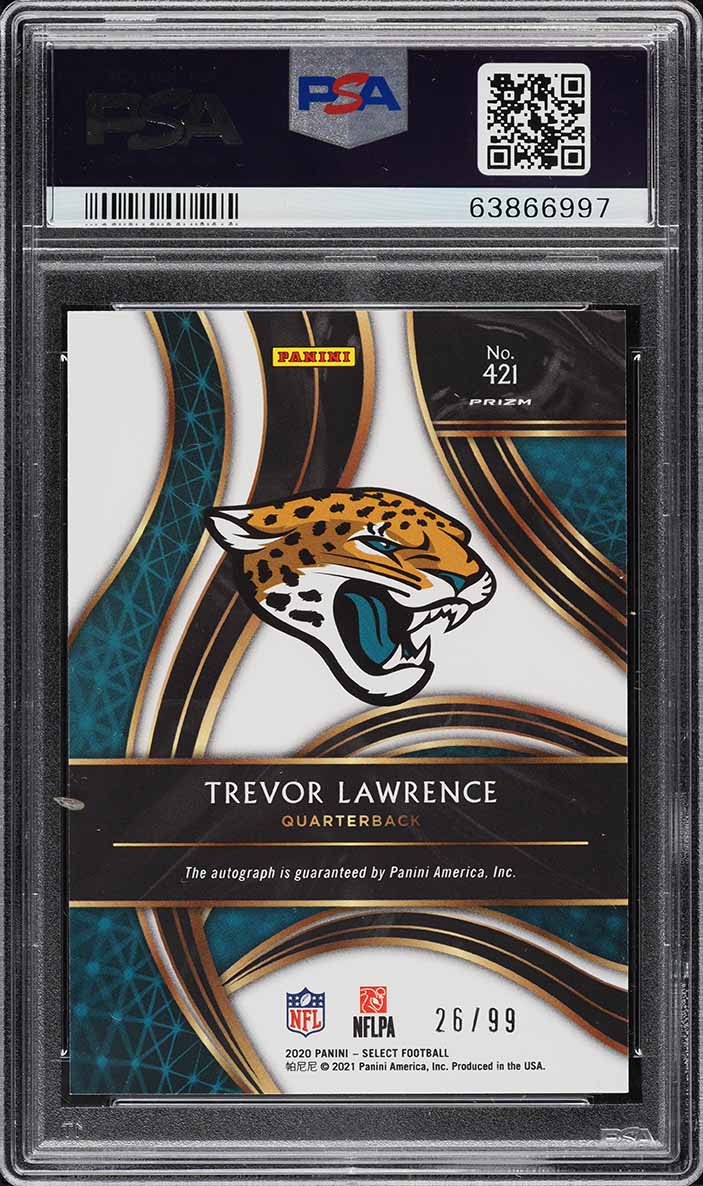 2020 Select '21 XRC Silver Prizm Trevor Lawrence ROOKIE AUTO DNA