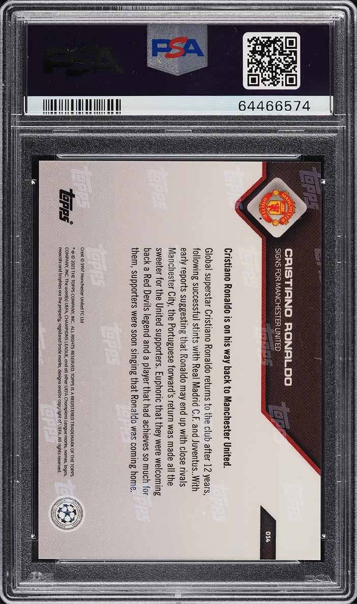 2021 Topps Now UEFA Champions League Cristiano Ronaldo #14 PSA 10