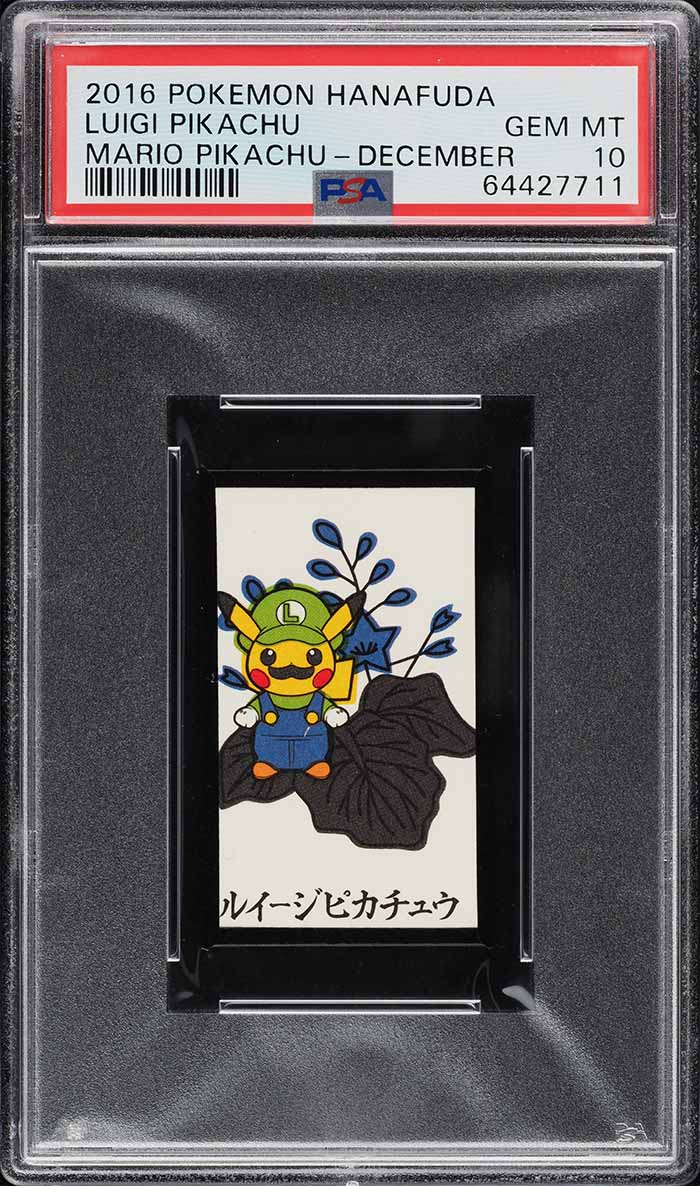 2016 Pokemon Hanafuda Mario Pikachu December Luigi PSA 10 GEM MINT