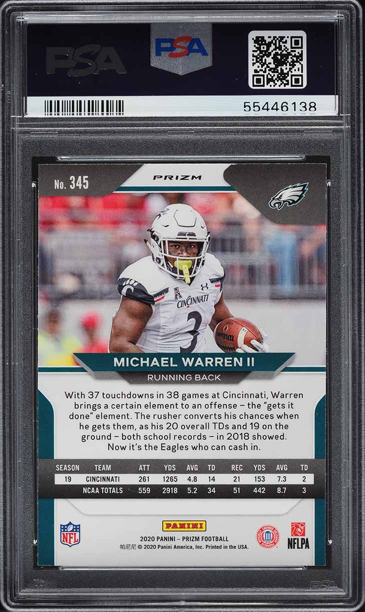 2020 Panini Prizm Silver Michael Warren II ROOKIE #345 PSA 9 MINT