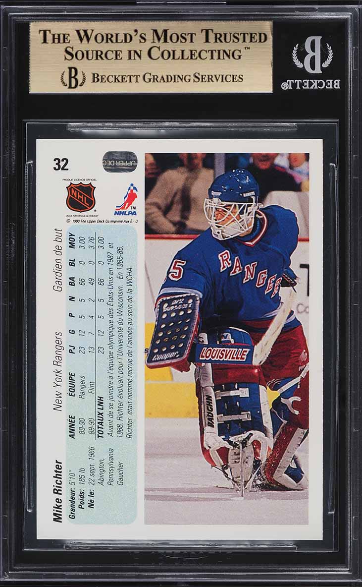1990 Upper Deck French Mike Richter ROOKIE #32 BGS 9.5 GEM MINT