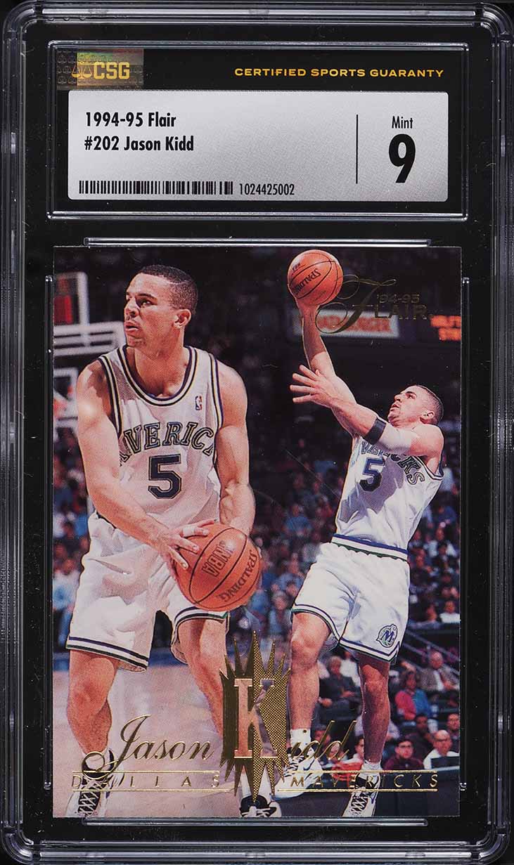 1994 Flair Basketball Jason Kidd ROOKIE #202 CSG 9 MINT