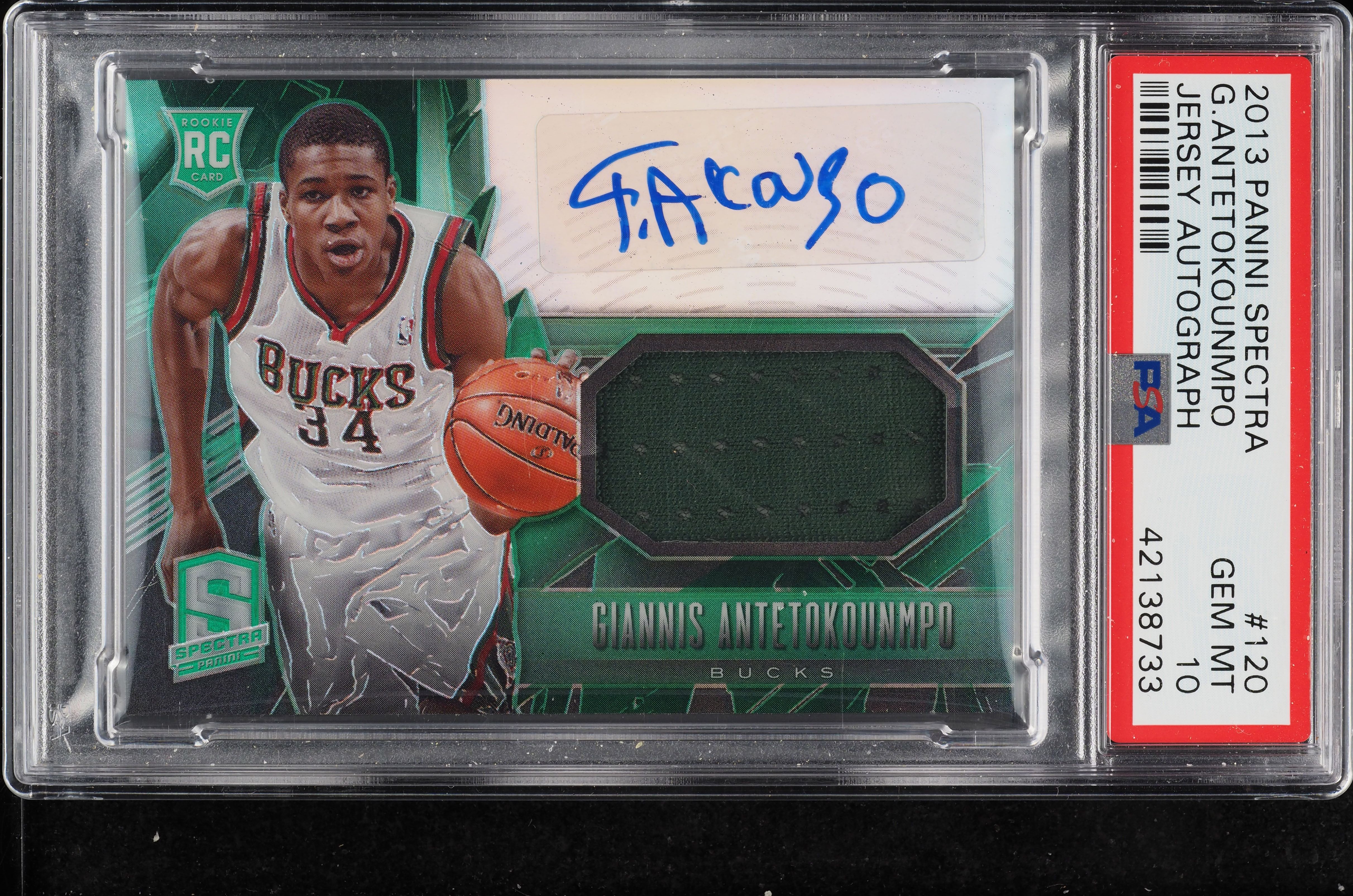 2013 Panini Spectra Giannis Antetokounmpo ROOKIE PATCH AUTO #120