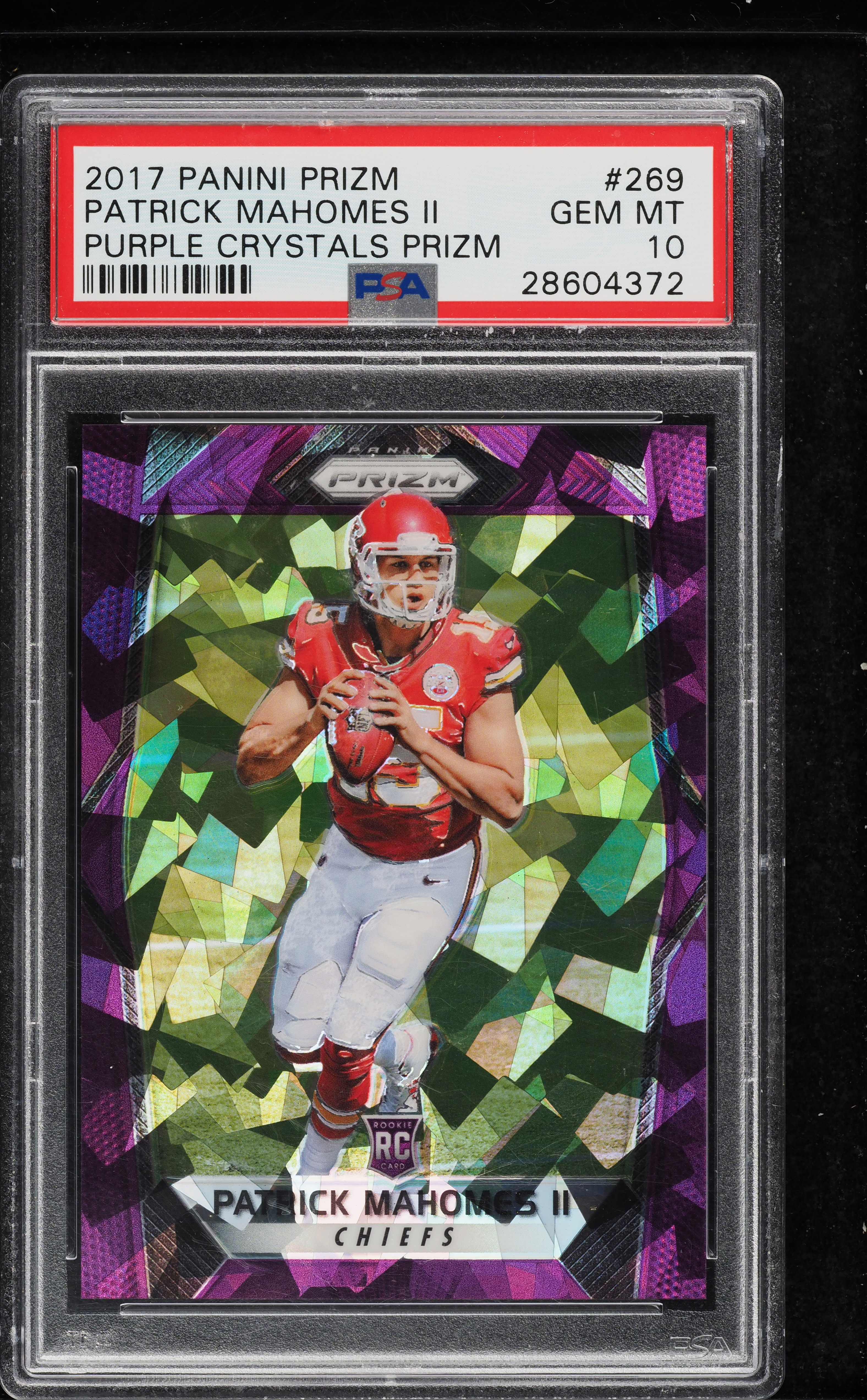 2017 Panini Prizm Purple Crystals Patrick Mahomes II ROOKIE /75
