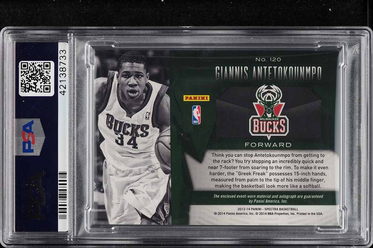 2013 Panini Spectra Giannis Antetokounmpo ROOKIE PATCH AUTO #120