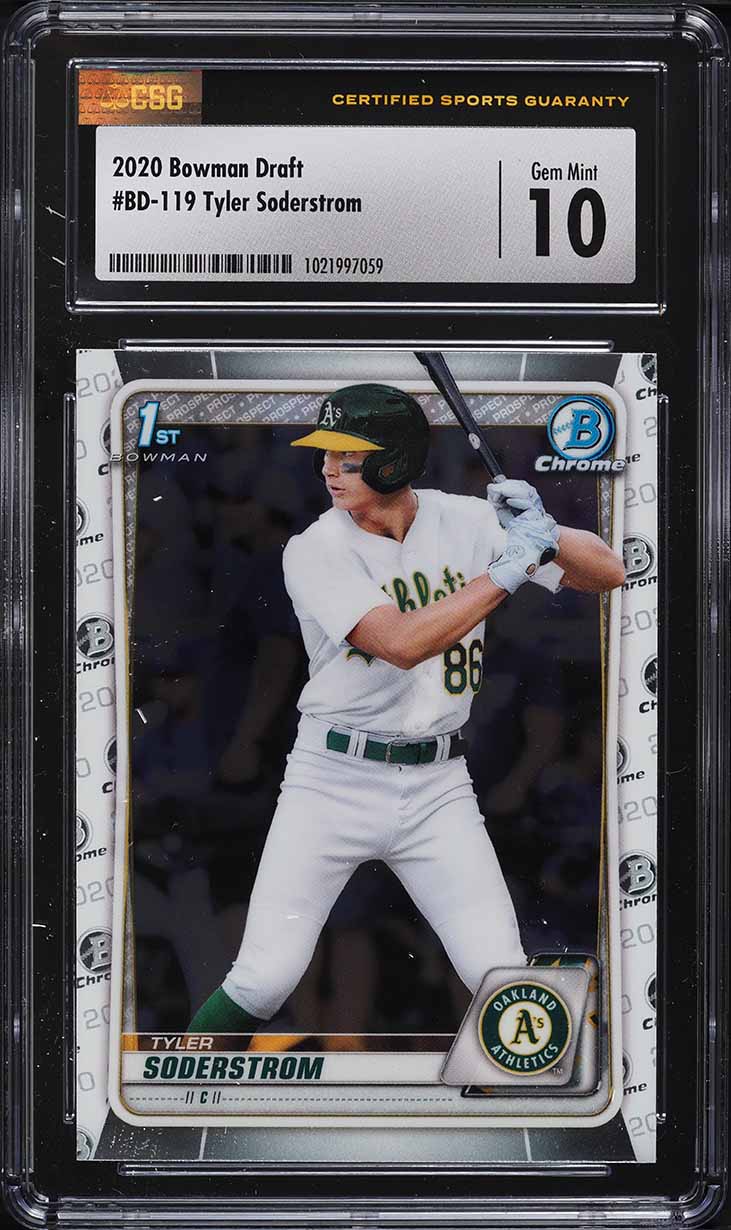 2020 Bowman Chrome Draft Tyler Soderstrom ROOKIE #BD119 CSG 10 GEM MINT
