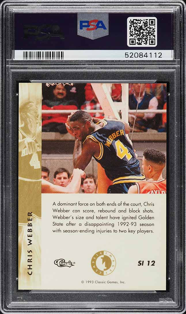 1993 Classic Images Sudden Impact Chris Webber ROOKIE #SI12 PSA 4 VGEX