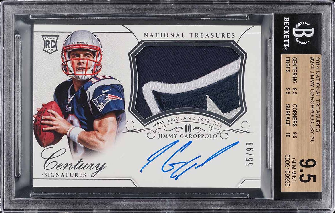 2014 National Treasures Jimmy Garoppolo ROOKIE PATCH AUTO /99 #274 BGS 9.5 GEM