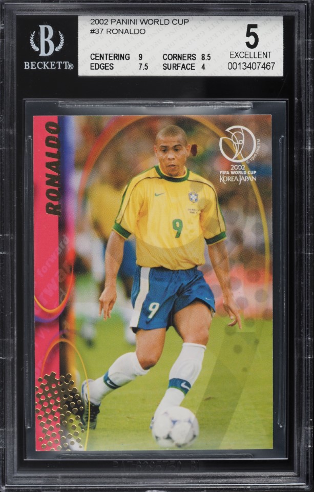 2002 Panini World Cup Korea Japan Ronaldo #37 BGS 5 EX