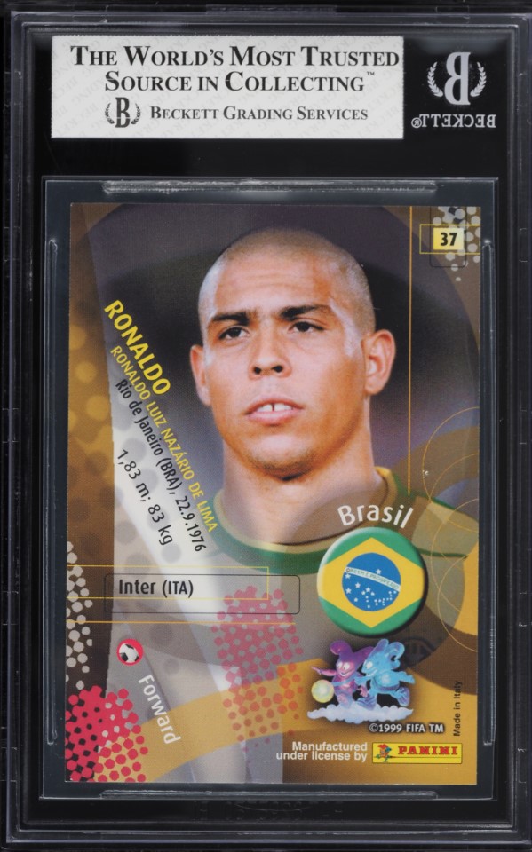 2002 Panini World Cup Korea Japan Ronaldo #37 BGS 5 EX
