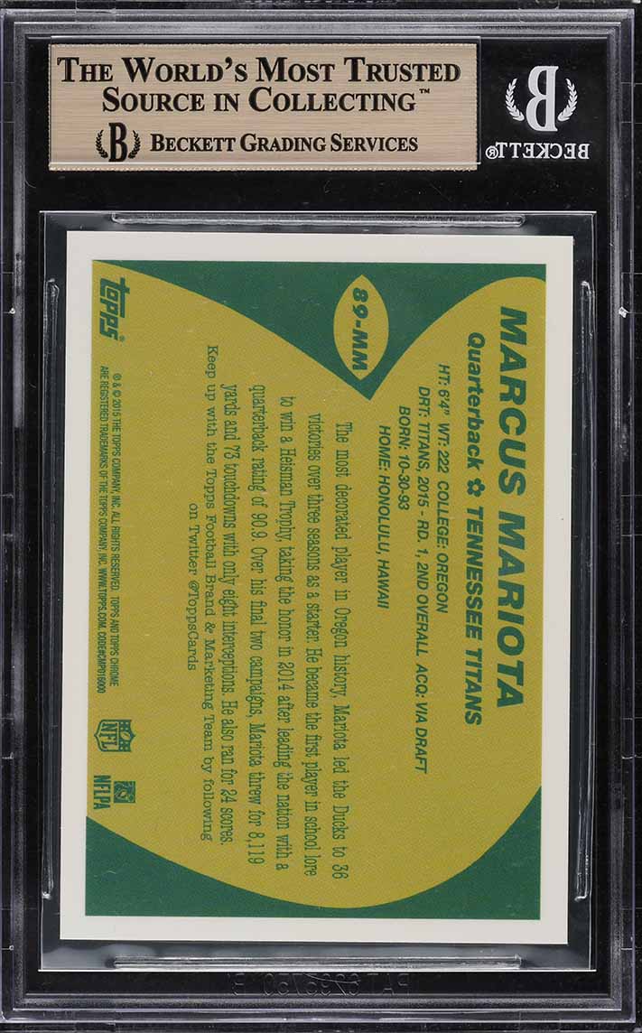 2015 Topps Chrome '89 Gold Refractor Marcus Mariota ROOKIE /75 #89-MM BGS 9.5
