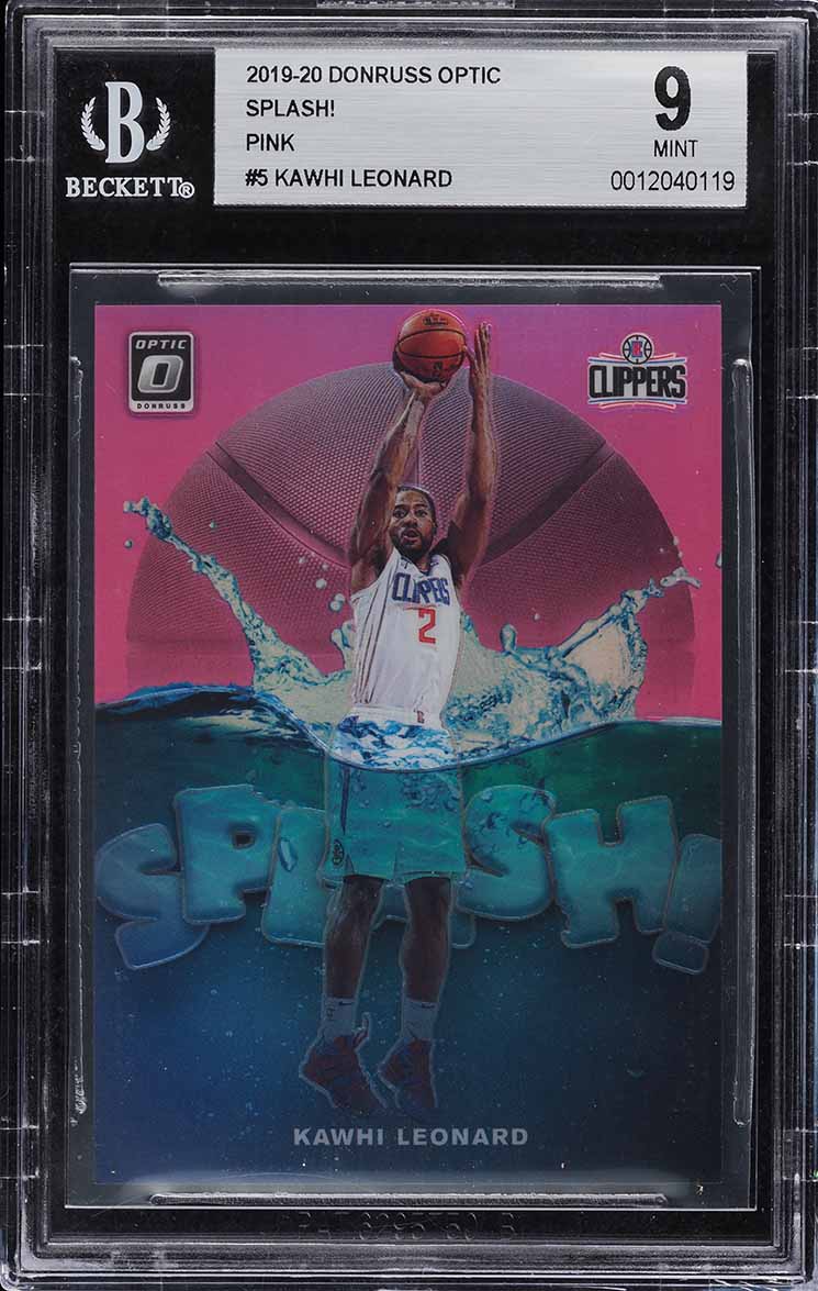 2019 Donruss Optic Splash! Pink Kawhi Leonard /25 #5 BGS 9 MINT on