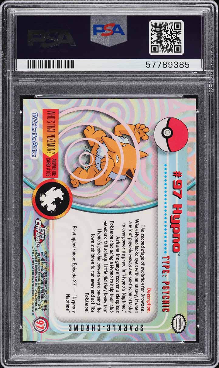 2000 Topps Chrome Pokemon Series 2 Sparkle Hypno #97 PSA 10 GEM