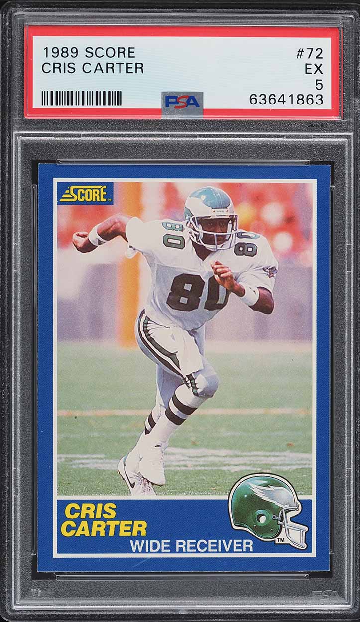 1989 Score Football Cris Carter ROOKIE #72 PSA 5 EX