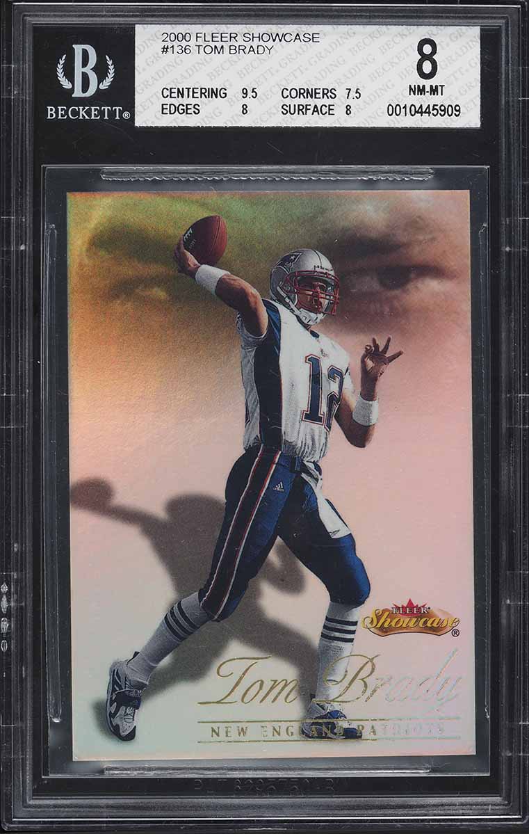 2000 Fleer Showcase Tom Brady ROOKIE /2000 #136 BGS 8 NM-MT