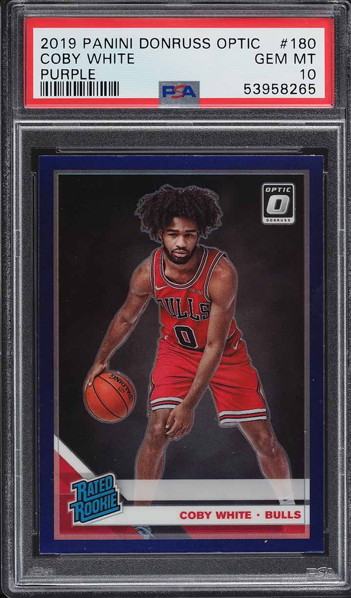 2019 Donruss Optic Purple Coby White ROOKIE #180 PSA 10 GEM MINT