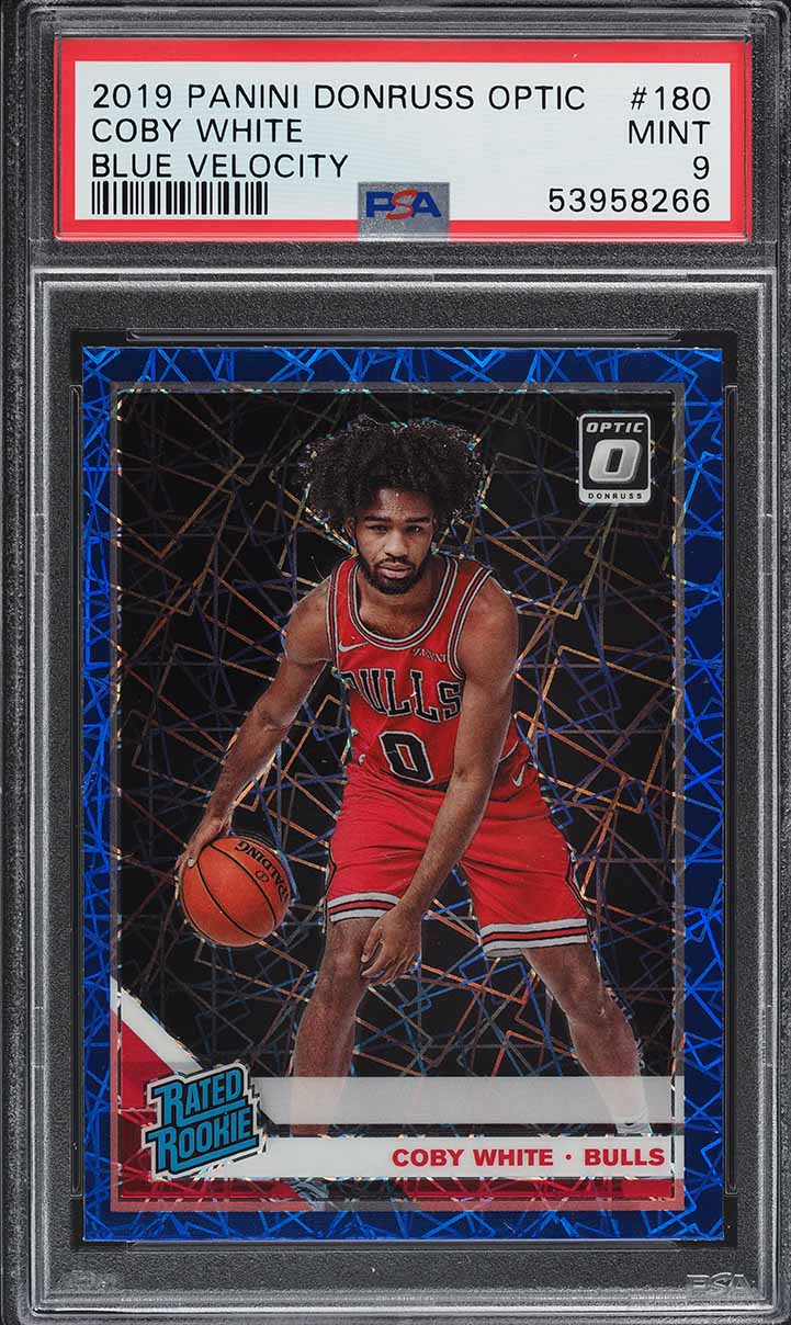 2019 Donruss Optic Blue Velocity Coby White ROOKIE #180 PSA 9 MINT