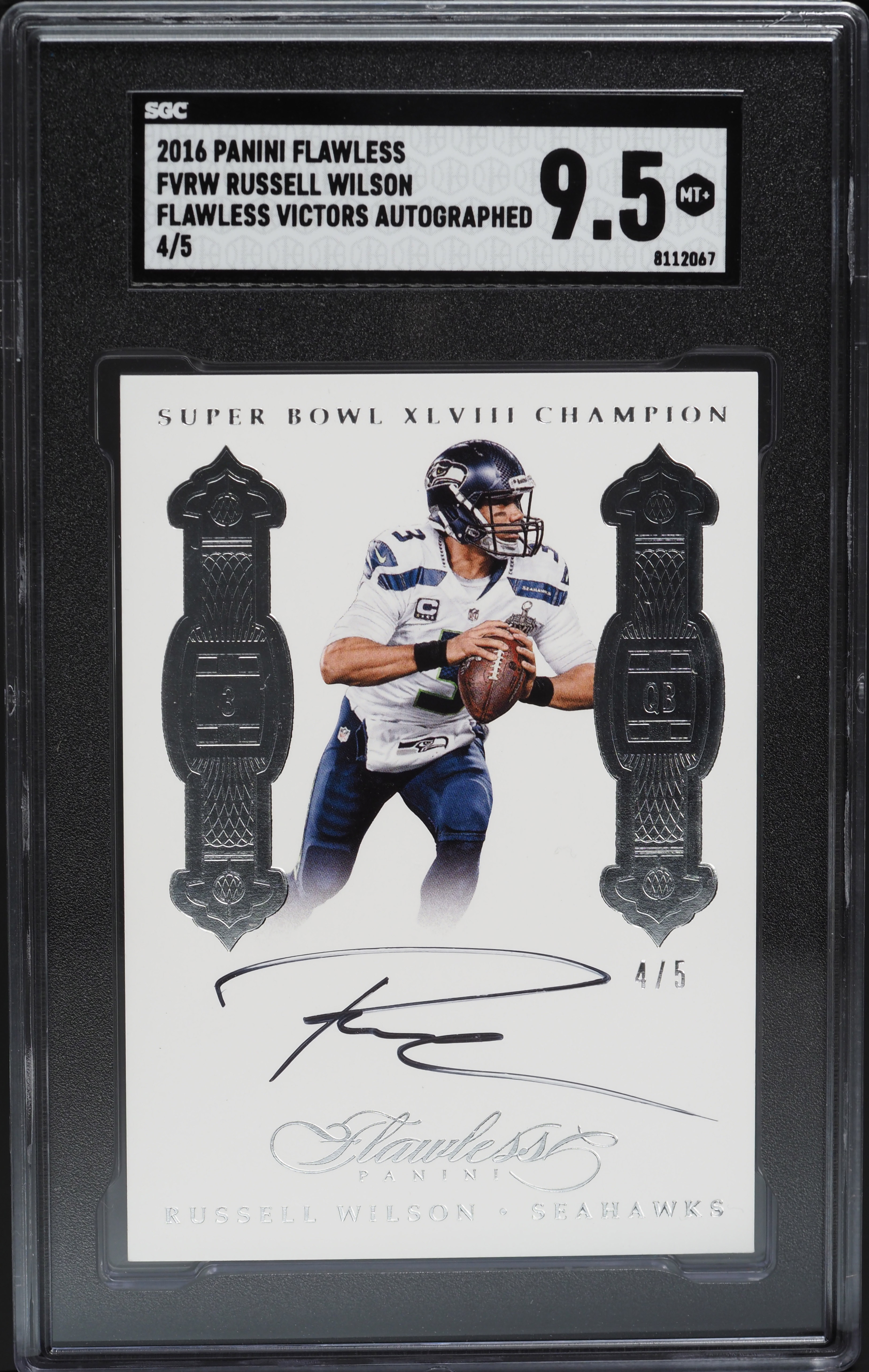 2016 Panini Flawless Victors Russell Wilson AUTO /5 #FVRW SGC 9.5