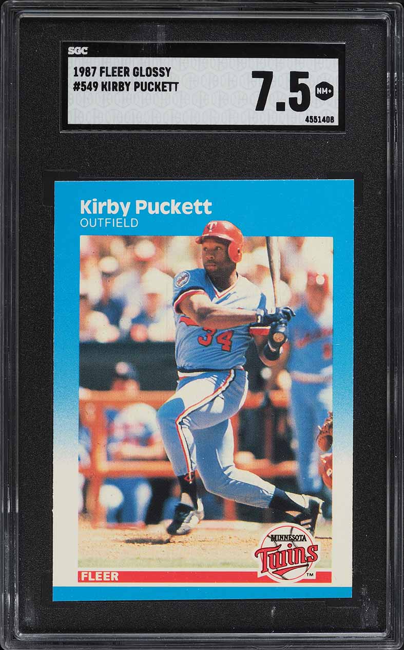1987 Fleer Glossy Kirby Puckett #549 SGC 7.5 NRMT+