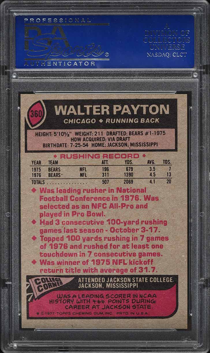 1977 Topps Football Walter Payton ALL-PRO #360 PSA 8 NM-MT