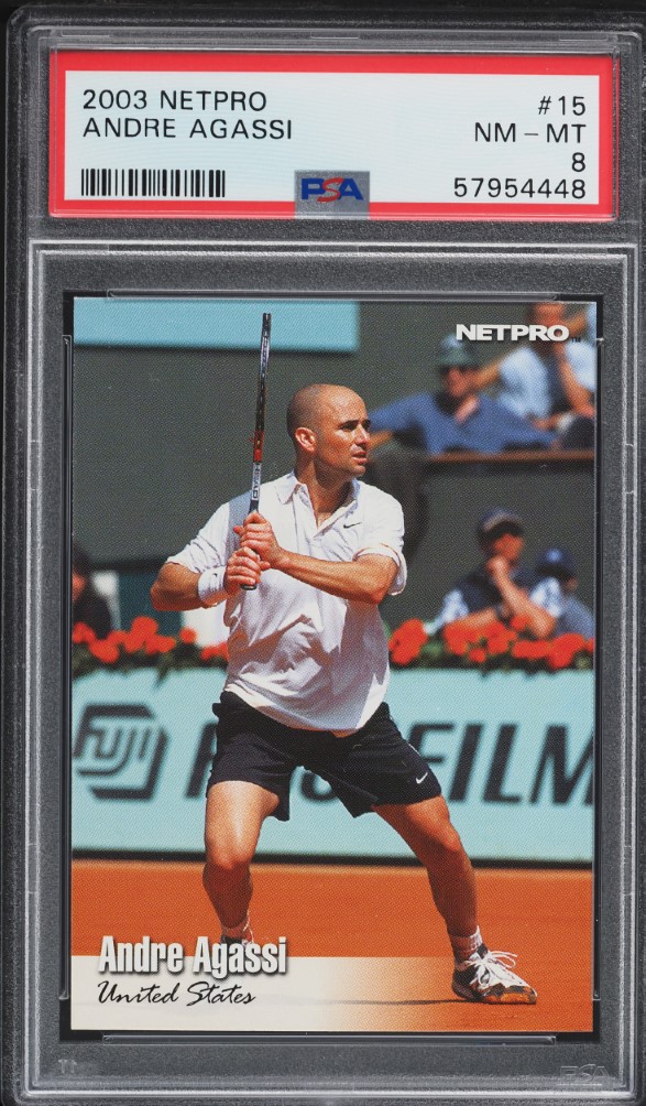 2003 Netpro Tennis Andre Agassi #15 PSA 8 NM-MT