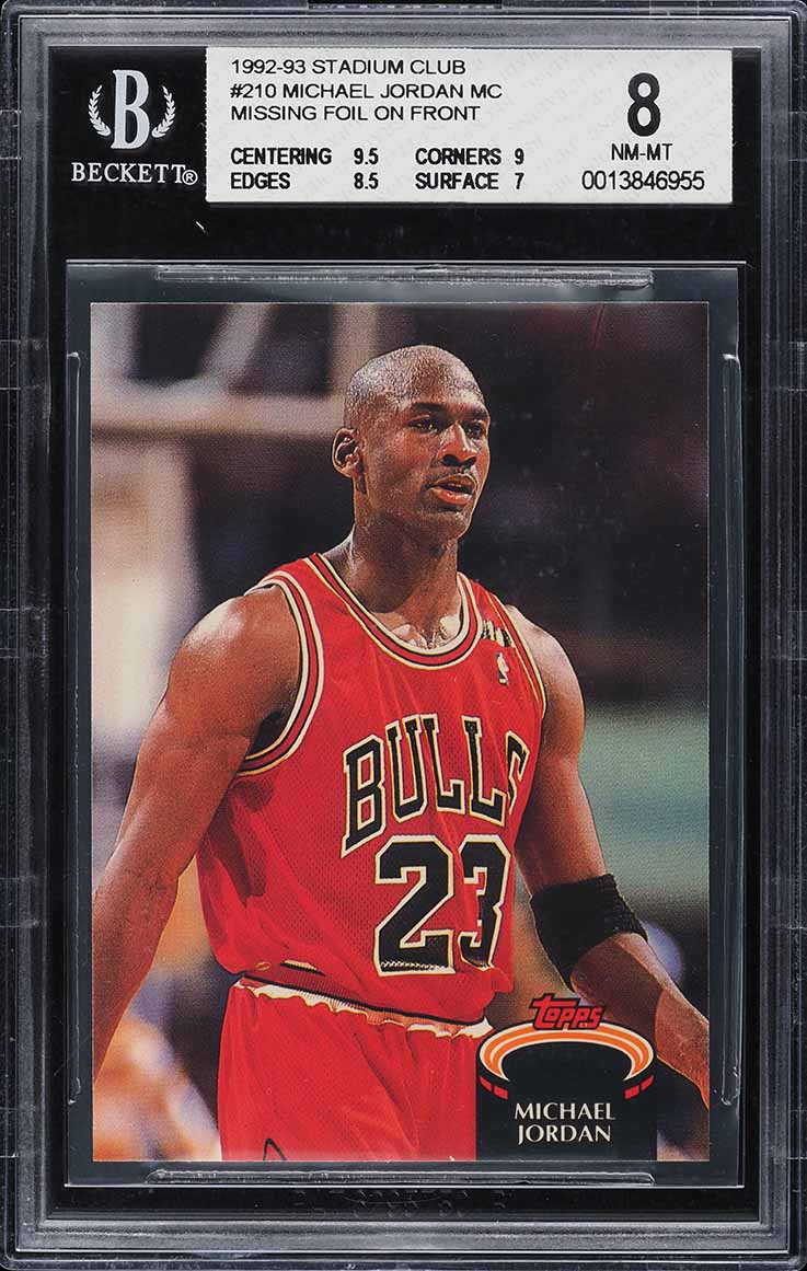1992 Stadium Club Members Choice Michael Jordan MISSING FOIL #210 BGS 8 NM-MT