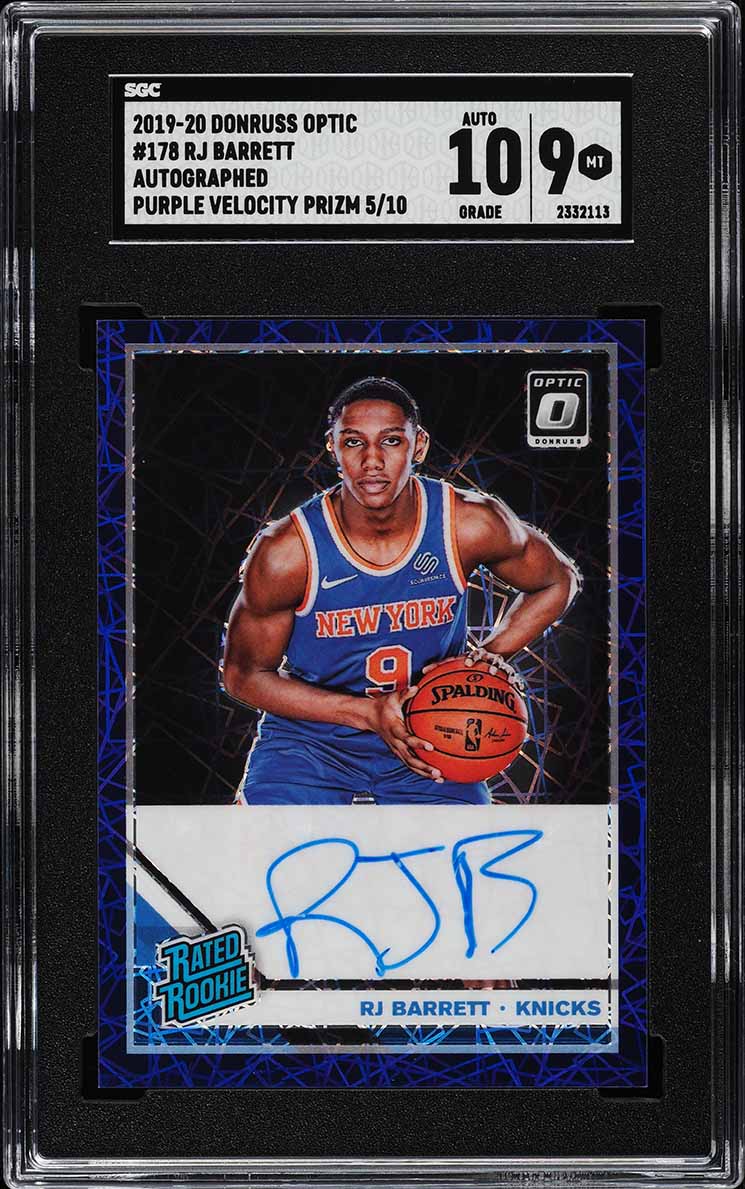 2019 Donruss Optic Signature Purple RJ Barrett ROOKIE RC AUTO #RJB