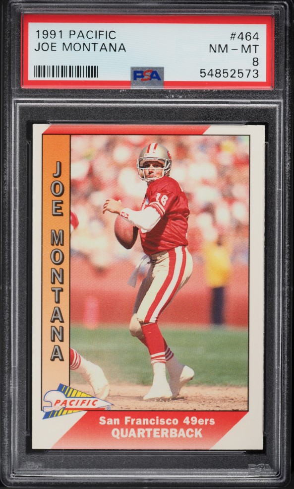 1991 Pacific Football Joe Montana #464 PSA 8 NM-MT