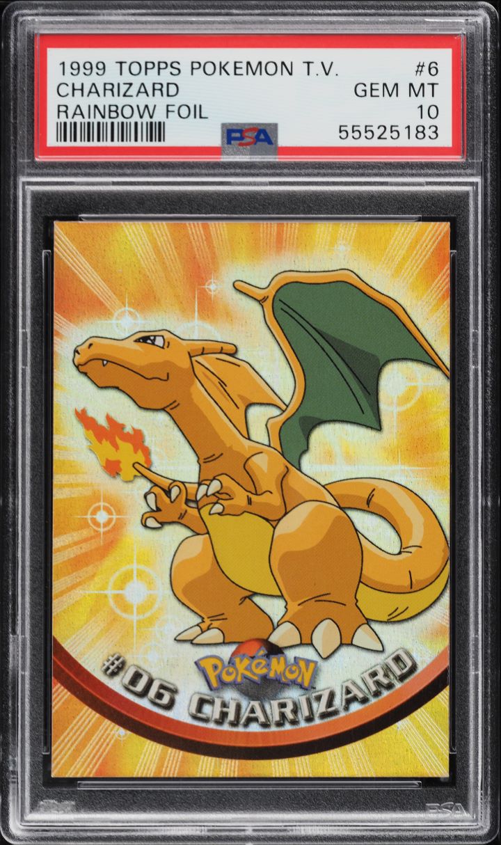 1999 Topps Pokemon TV Foil Charizard #6 PSA 9 MINT on Fanatics Collect 1999 Topps Pokemon TV Foil Charizard #6 PSA 9 MINT on Fanatics Collect