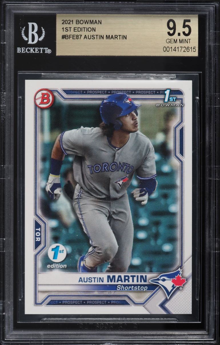 2021 Bowman 1st Edition Austin Martin ROOKIE #BFE87 BGS 9.5 GEM MINT