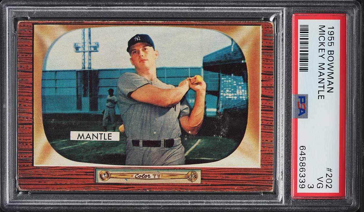 1955 Bowman Mickey Mantle #202 PSA 3 VG