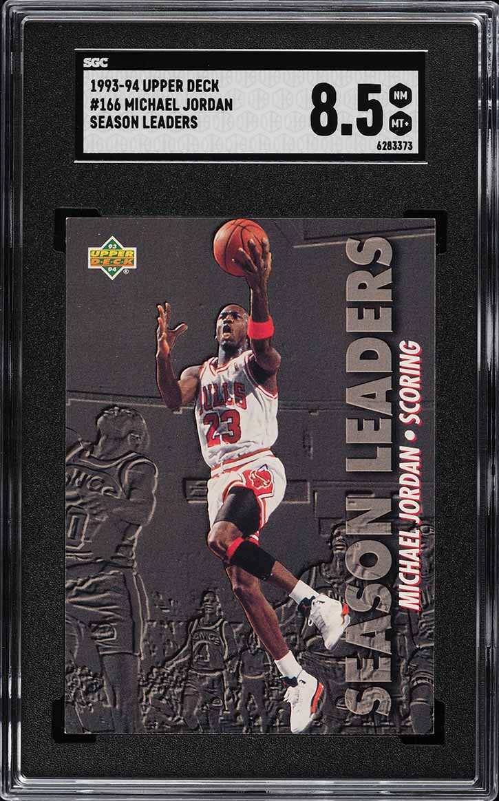1993 Upper Deck Season Leaders Michael Jordan #166 SGC 8.5 NM-MT+