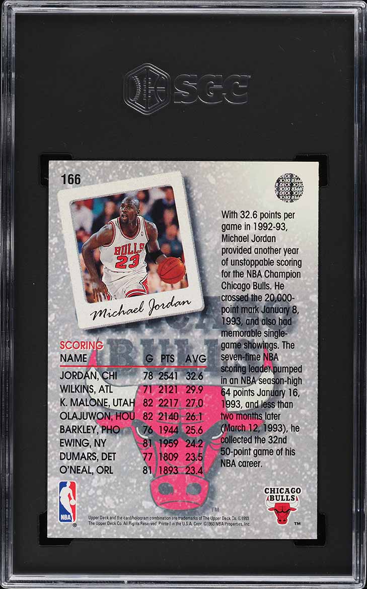 1993 Upper Deck Season Leaders Michael Jordan #166 SGC 8.5 NM-MT+