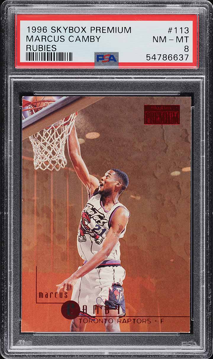 1996 Skybox Premium Rubies Marcus Camby ROOKIE #113 PSA 8 NM-MT
