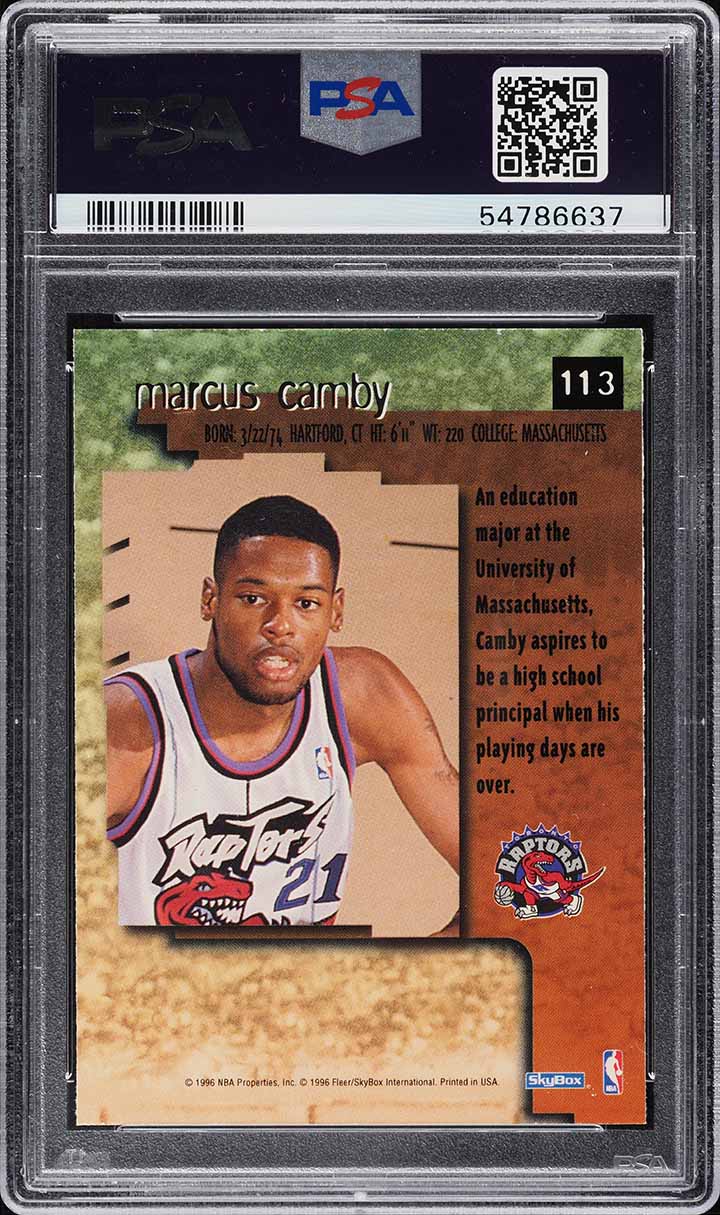 1996 Skybox Premium Rubies Marcus Camby ROOKIE #113 PSA 8 NM-MT