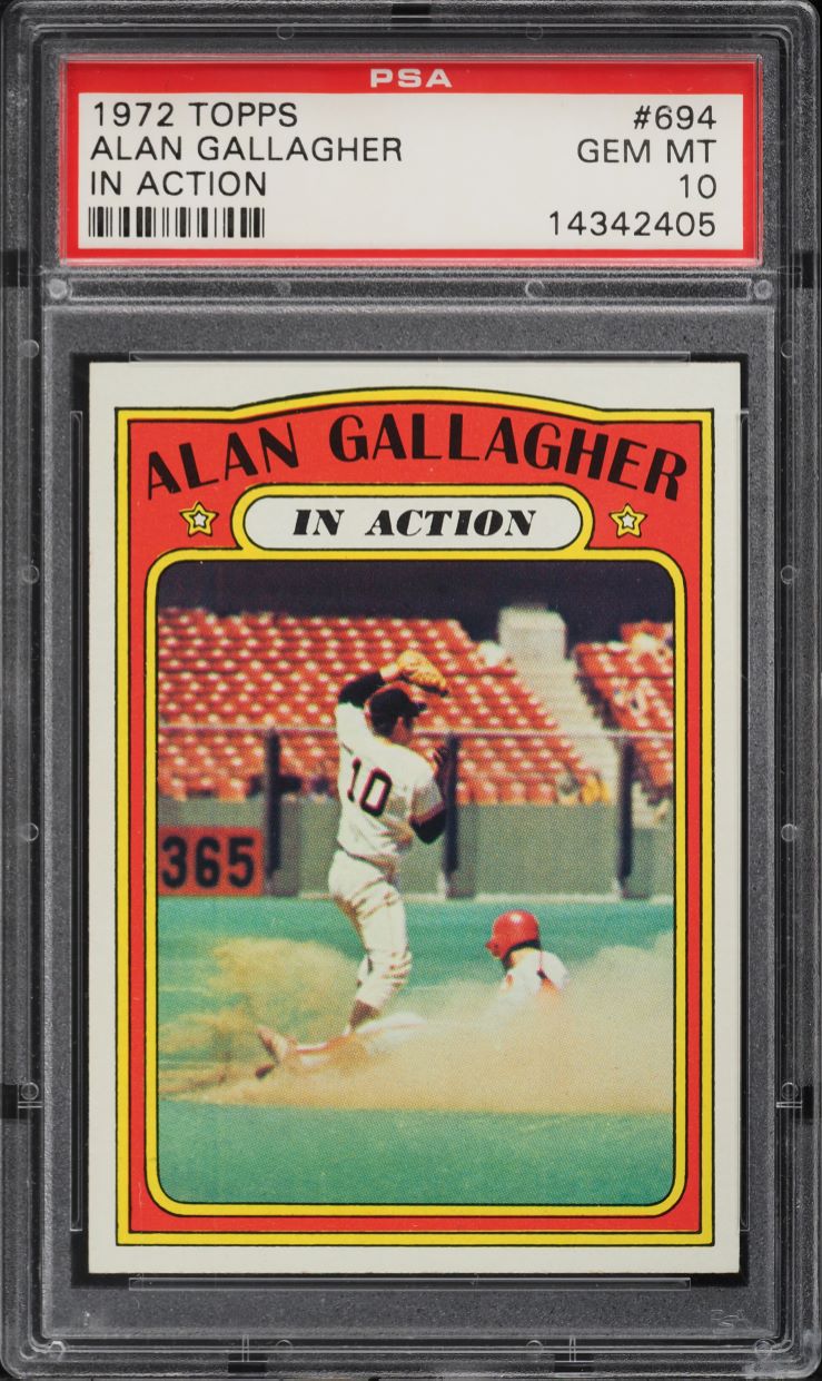 1972 Topps Alan Gallagher IN ACTION #694 PSA 10 GEM MINT